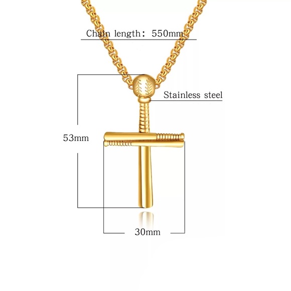 Waterproof Cross Necklace for men - Mens Necklace - Large cross Necklace… - Picture 2 of 2